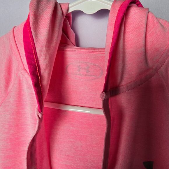 Under Armour Women's Hooded Sweatshirt Medium‎ Pink Long Sleeve 100% Polyester - Picture 5 of 16